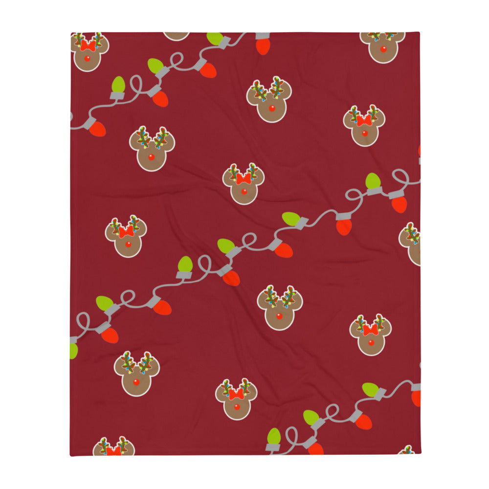 Magical Reindeer Light Blanket- DEEP RED BLANKET