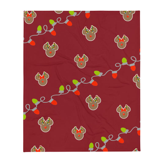 Magical Reindeer Light Blanket- DEEP RED BLANKET